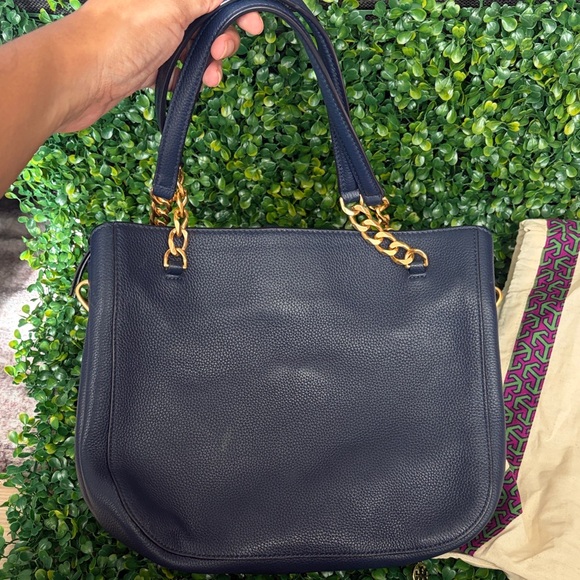 Tory Burch Dark Blue Leather Shoulder Bag - Picture 2 of 6